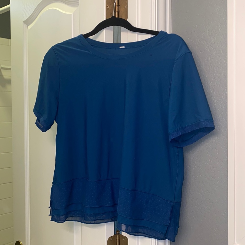 Blue Lulu Lemon workout top